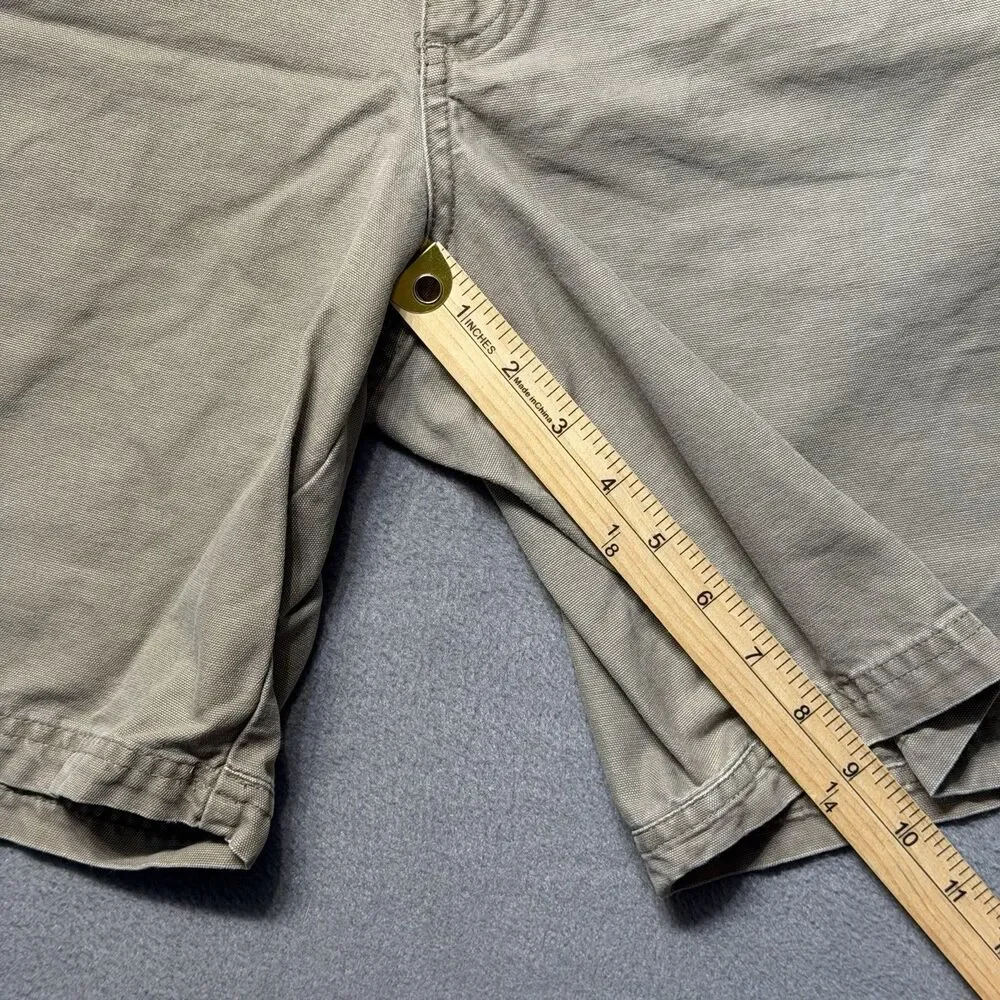 Columbia Mens 34 Carpenter Cargo Shorts Beige Canvas 9” Inseam Utility Hiking